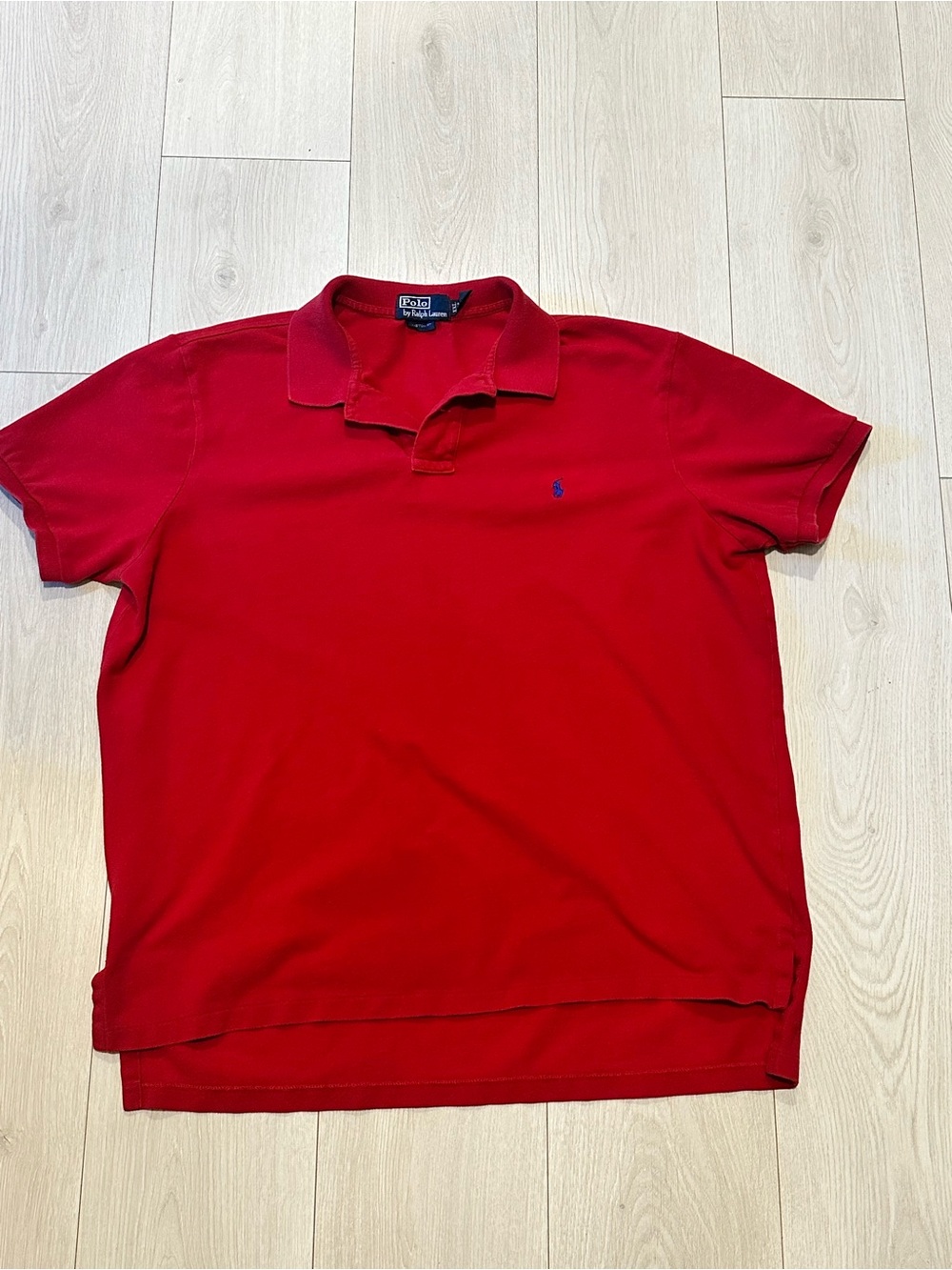 Ralph Lauren Red Short-Sleeve Polo with Blue Pony
